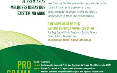 Agro-Sol é finalista do Prêmio Famato em Campo e convida para evento de premiação