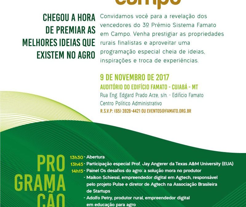 Agro-Sol é finalista do Prêmio Famato em Campo e convida para evento de premiação